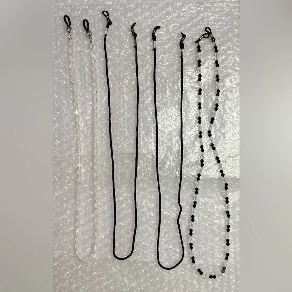 Eyeglass retainers (3) (VGUC) black & clear 26”